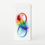 Unendliches Symbol mit Regenbogenfederhalter Samsung Galaxy S10 Hülle<br><div class="desc">Künstlich gezeichnet Unendlichkeitssymbol mit schöner Regenbogenfeder auf weißem Hintergrund. Tattoo-Stil.</div>
