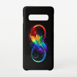 Unendliches Symbol mit Regenbogenfederhalter Samsung Galaxy S10 Hülle<br><div class="desc">Künstlich gezeichnet Unendlichkeitssymbol mit schöner Regenbogenfeder auf weißem Hintergrund. Tattoo-Stil.</div>