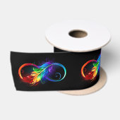 Unendliches Symbol mit Regenbogenfederhalter Satinband (Spule)