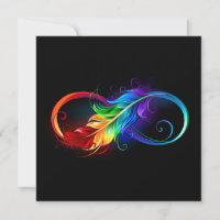 Unendliches Symbol mit Regenbogenfederhalter