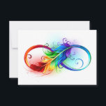 Unendliches Symbol mit Regenbogenfederhalter Save The Date<br><div class="desc">Künstlich gezeichnet Unendlichkeitssymbol mit schöner Regenbogenfeder auf weißem Hintergrund. Tattoo-Stil.</div>