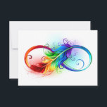 Unendliches Symbol mit Regenbogenfederhalter Save The Date<br><div class="desc">Künstlich gezeichnet Unendlichkeitssymbol mit schöner Regenbogenfeder auf weißem Hintergrund. Tattoo-Stil.</div>