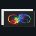 Unendliches Symbol mit Regenbogenfederhalter Save The Date<br><div class="desc">Künstlich gezeichnet Unendlichkeitssymbol mit schöner Regenbogenfeder auf weißem Hintergrund. Tattoo-Stil.</div>