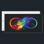 Unendliches Symbol mit Regenbogenfederhalter Save The Date<br><div class="desc">Künstlich gezeichnet Unendlichkeitssymbol mit schöner Regenbogenfeder auf weißem Hintergrund. Tattoo-Stil.</div>