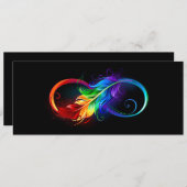 Unendliches Symbol mit Regenbogenfederhalter Save The Date (Vorne/Hinten)