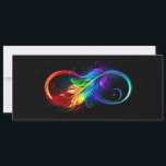 Unendliches Symbol mit Regenbogenfederhalter Save The Date<br><div class="desc">Künstlich gezeichnet Unendlichkeitssymbol mit schöner Regenbogenfeder auf weißem Hintergrund. Tattoo-Stil.</div>