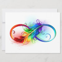 Unendliches Symbol mit Regenbogenfederhalter