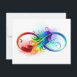 Unendliches Symbol mit Regenbogenfederhalter Save The Date<br><div class="desc">Künstlich gezeichnet Unendlichkeitssymbol mit schöner Regenbogenfeder auf weißem Hintergrund. Tattoo-Stil.</div>