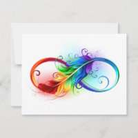Unendliches Symbol mit Regenbogenfederhalter