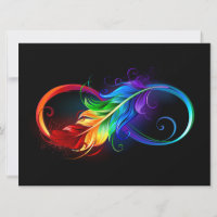 Unendliches Symbol mit Regenbogenfederhalter
