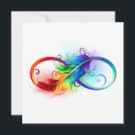 Unendliches Symbol mit Regenbogenfederhalter Save The Date<br><div class="desc">Künstlich gezeichnet Unendlichkeitssymbol mit schöner Regenbogenfeder auf weißem Hintergrund. Tattoo-Stil.</div>