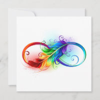 Unendliches Symbol mit Regenbogenfederhalter