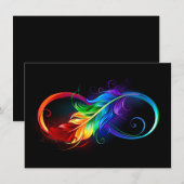 Unendliches Symbol mit Regenbogenfederhalter Save The Date (Vorne/Hinten)