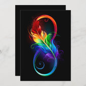 Unendliches Symbol mit Regenbogenfederhalter Save The Date (Vorne/Hinten)