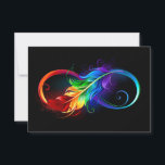 Unendliches Symbol mit Regenbogenfederhalter Save The Date<br><div class="desc">Künstlich gezeichnet Unendlichkeitssymbol mit schöner Regenbogenfeder auf weißem Hintergrund. Tattoo-Stil.</div>