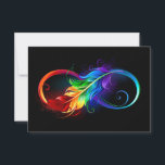 Unendliches Symbol mit Regenbogenfederhalter Save The Date<br><div class="desc">Künstlich gezeichnet Unendlichkeitssymbol mit schöner Regenbogenfeder auf weißem Hintergrund. Tattoo-Stil.</div>