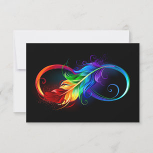 Unendliches Symbol mit Regenbogenfederhalter Save The Date