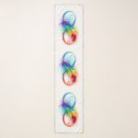 Unendliches Symbol mit Regenbogenfederhalter Schal<br><div class="desc">Künstlich gezeichnet Unendlichkeitssymbol mit schöner Regenbogenfeder auf weißem Hintergrund. Tattoo-Stil.</div>