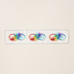 Unendliches Symbol mit Regenbogenfederhalter Schal<br><div class="desc">Künstlich gezeichnet Unendlichkeitssymbol mit schöner Regenbogenfeder auf weißem Hintergrund. Tattoo-Stil.</div>