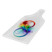 Unendliches Symbol mit Regenbogenfederhalter Schneidebrett (Ecke)