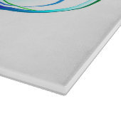 Unendliches Symbol mit Regenbogenfederhalter Schneidebrett (Ecke)