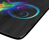 Unendliches Symbol mit Regenbogenfederhalter Schneidebrett (Ecke)