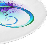 Unendliches Symbol mit Regenbogenfederhalter Schneidebrett (Ecke)