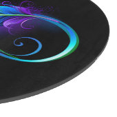 Unendliches Symbol mit Regenbogenfederhalter Schneidebrett (Ecke)