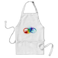 Unendliches Symbol mit Regenbogenfederhalter