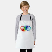 Unendliches Symbol mit Regenbogenfederhalter Schürze (Getragen)