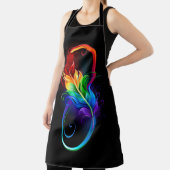 Unendliches Symbol mit Regenbogenfederhalter Schürze (InSitu)