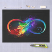 Unendliches Symbol mit Regenbogenfederhalter Seidenpapier (Handwerk)