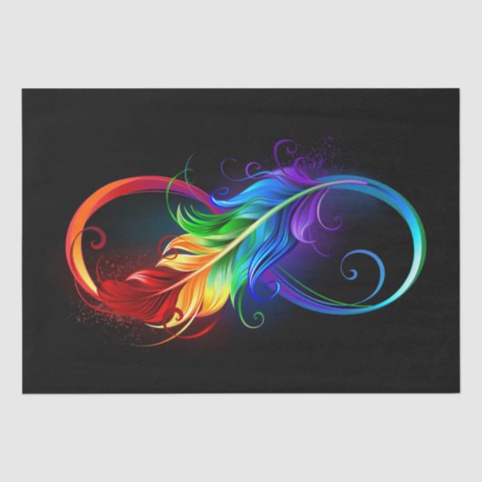 Unendliches Symbol mit Regenbogenfederhalter Seidenpapier (Vorderseite)