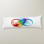 Unendliches Symbol mit Regenbogenfederhalter Seitenschläferkissen (Rückseite)