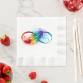 Unendliches Symbol mit Regenbogenfederhalter Serviette (Beispiel)