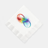 Unendliches Symbol mit Regenbogenfederhalter Serviette (Ecke)