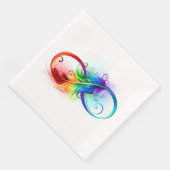 Unendliches Symbol mit Regenbogenfederhalter Serviette (Ecke)