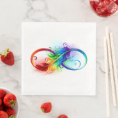 Unendliches Symbol mit Regenbogenfederhalter Serviette (Beispiel)