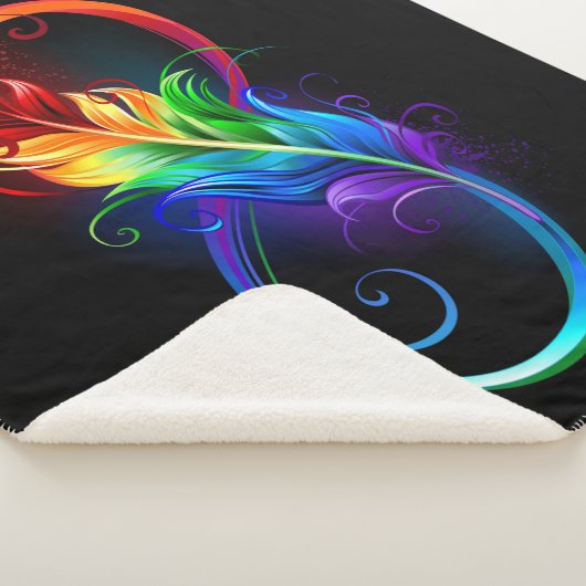 Unendliches Symbol mit Regenbogenfederhalter Sherpadecke (3/4)