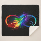 Unendliches Symbol mit Regenbogenfederhalter Sherpadecke (Vorderseite (Horizontal))