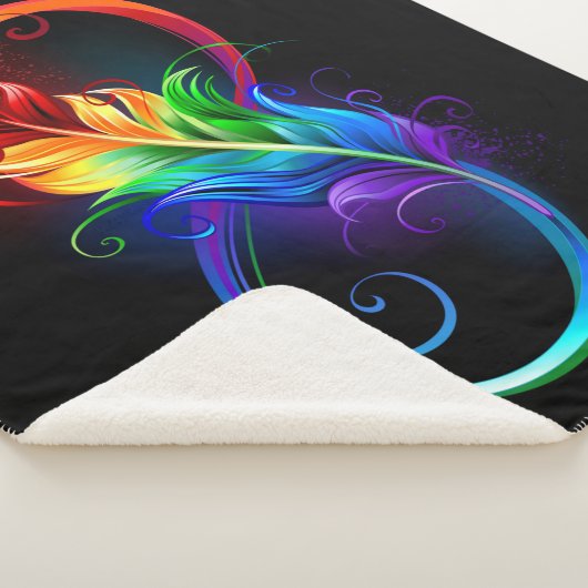 Unendliches Symbol mit Regenbogenfederhalter Sherpadecke (3/4)