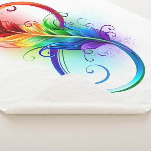 Unendliches Symbol mit Regenbogenfederhalter Sherpadecke (3/4)