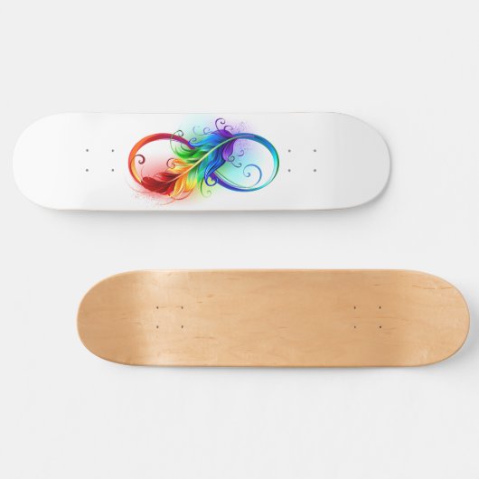 Unendliches Symbol mit Regenbogenfederhalter Skateboard (Horizontal)