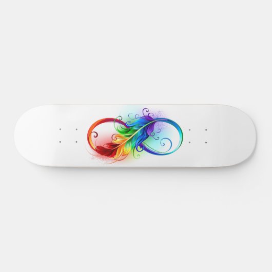 Unendliches Symbol mit Regenbogenfederhalter Skateboard (Horizontal)
