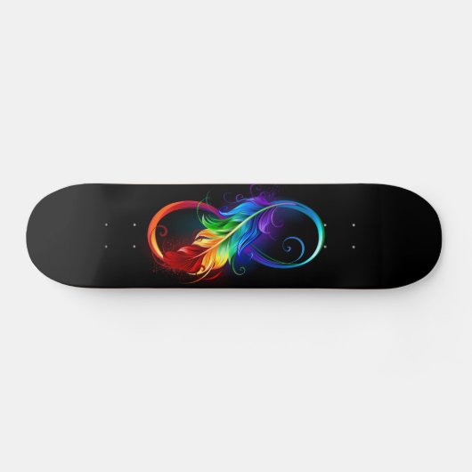 Unendliches Symbol mit Regenbogenfederhalter Skateboard (Horizontal)