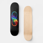 Unendliches Symbol mit Regenbogenfederhalter Skateboard (Vorderseite)
