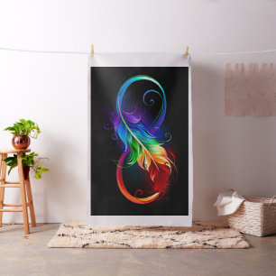 Unendliches Symbol mit Regenbogenfederhalter Stoff