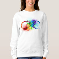 Unendliches Symbol mit Regenbogenfederhalter