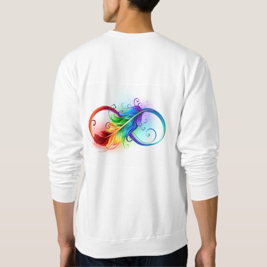 Unendliches Symbol mit Regenbogenfederhalter Sweatshirt (Rückseite)