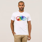 Unendliches Symbol mit Regenbogenfederhalter T-Shirt (Vorne ganz)